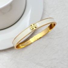 New Tory Lady Bracelet white Color Double T Logo Bangle inner diameter 6*5.4cm