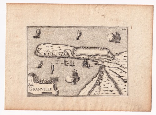 Gravure xviie vue granville - gravure, de