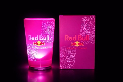 Verre lumineux redbull led - verre,