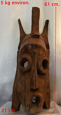Important Masque Africain Origine Centrafrique Bois Très Lourd Hauteur 61 cm.