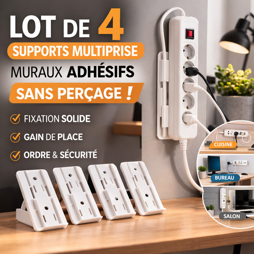 Fixation multiprise murale - fixation,