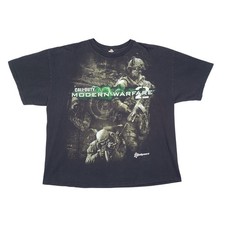 Vintage COD Modern Warfare 2 T Shirt Infinity Ward Black Size XXL 2XL