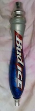Vintage Bud ice Bar Draft Beer Tap Handle Blue Great Cond! Silver Accents
