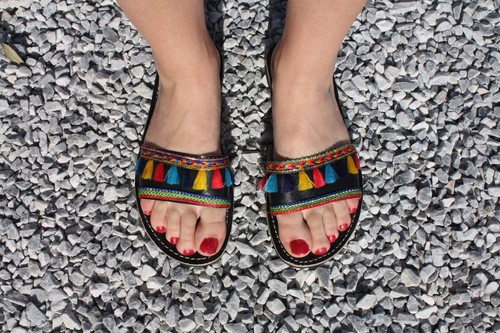 Sandales cuir noir - noir,