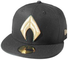 New Era Aquaman Logo Noir Doré 59Fifty Fitted Cap Dc Comics Édition Limitée