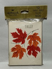 Vintage Tally Hallmark Bridge Three Table Tallies Fall Maple Leaves Pkg of 12