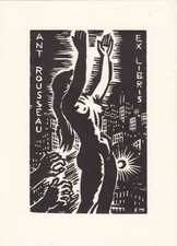 Exlibris Bookplate Coupe Frans Masereel 1889-1972 Nu Féminin Großstadt Nu