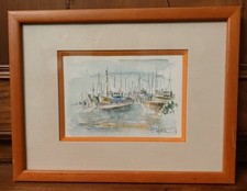Aquarelle " Bateaux de pêche"