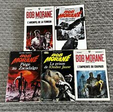 Lot of 5 Bob Morane Henri Vernes Paperback Marabout French 1970's Vintage