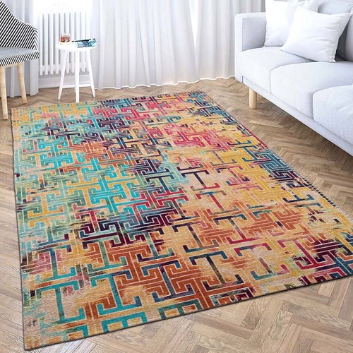 Tapis salon vintage motif - de,