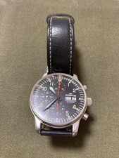 FORTIS Chronograph Automatic Pilot Watch Black Dial Serviced Working