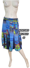 Aventures des Toiles Taille 46 Superbe jupe doublée bleue coton elastane