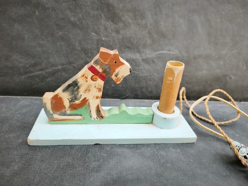 Lampe bois fox terrier - en,