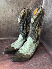Vintage Sendra Cowboy Leather Boots Green Snake US size 7 EU 38