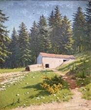 VENTOUX Tableau 65x54 Signé