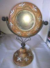 OLD BEAUTIFUL SWIVEL FOOT MIRROR FOR DRESSING TABLE WOOD CAMBODIA ASIA 1970