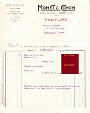 Document du 18/09/1925 MONET & GOYON Mâcon 71 - Invoice TRICYCLE GI