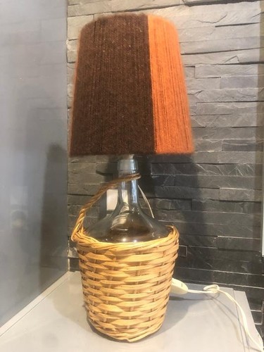 Lampe dame jeanne - jeanne, osier