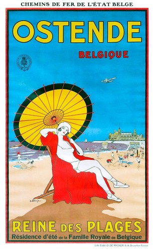 Affiche chemin fer belges - de,