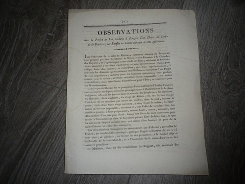 Reims 1814 1820 rare - 1814-1820, imprimÉ