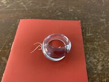 Baccarat Crystal Gold Border Sky Blue Shell Ring Size 52