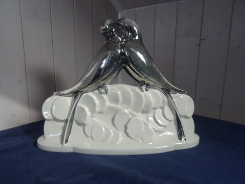 Couple perroquets sur socle - perroquets,