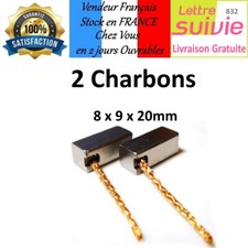 Lot de 2 Balais de Charbon cuivrés 8 x 9 x 20 mm Moteur Alternateur ventilateur