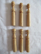 6 ANTIQUE WOODEN BOWLS for DOLLHOUSE - H = 6.5cm