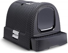 Maison de Toilette pour Chat Plastique Recyclé Anthracite