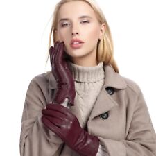 Womens Genuine Nappa Sheepskin Leather Lined Gloves 12 colors
