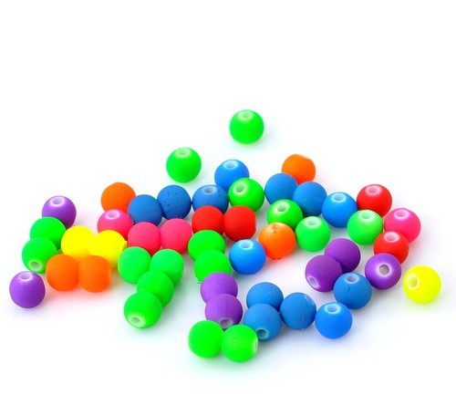 Lot perles 6mm fluo neon - perles,
