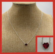 Pandora Sterling Sparkling Red Heart Halo Pendant Collier Necklace Size 17.7