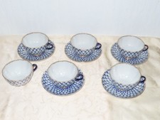 Tasses À Café Avec Soucoupes "Collection Kobalt" Lomonosov St. Pétersbourg! 11x