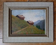 Paysage alpin italien huile