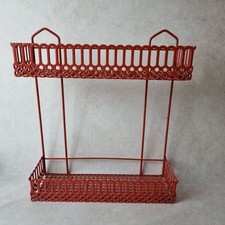 Étagère Murale Vintage en Métal Rouge – Inspiration Matégot – Design Années 70