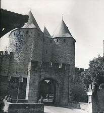 CARCASSONNE c. 1938 - Tower Gate Entrance of the Medieval City Aude - DIV 9661