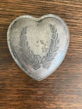 Antique Knicker Bocker Silver Trinket Box heart shaped