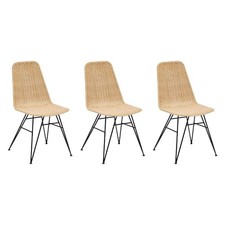 Lot de 3 Chaises en Rotin