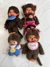 Vtg Bebichhichi Monchichi Lot 7" Sekiguchi Monkey Doll Anime Lot Of 4