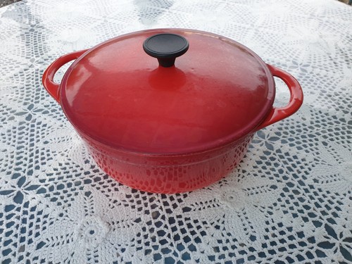 Cocotte fonte émaillée rouge - cocotte,
