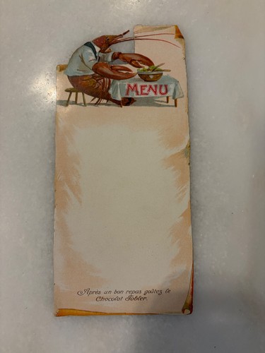 Ancien menu restaurant vierge