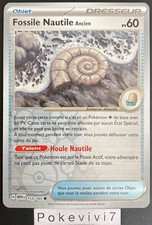 Pokemon Card FOSSIL NAUTILE 153/165 REVERSE EV3.5 MEW 151 FR NEW