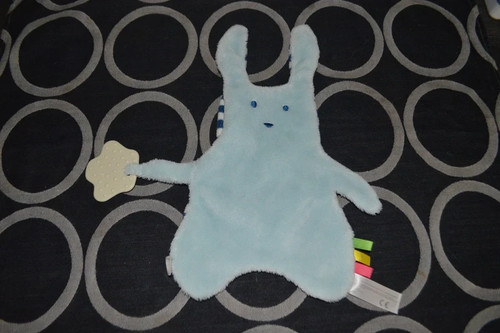 Doudou lapin rayé bleu - , et