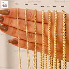 REAL GOLD 22 Kt Hallmark Yellow Gold Franco Link Men's Necklace Chain