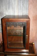 Antique Art Deco Walnut and Wrought Iron Display Cabinet Circa 1900 *