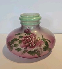 Antique Aladin? Rayo? Painted Hanging Oil Kerosene Case Glass Lamp Shade 