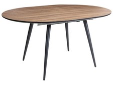 Table de Salle à Manger Ovale à Rallonge Moderne Industriel Pieds en Métal Marro