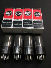 MATCHED QUAD (4) RCA Winged Top 6SN7GT Smoked Glass HICKOK TEST NOS F.7810