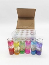 Set 12 Pièces Bougies En Verre avec Étoiles Marine Coloré Bal