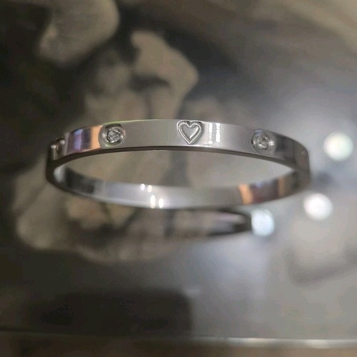 Bracelet jonc rigide argenté